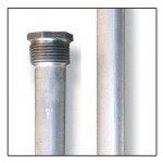 Aluminum Zinc Anode Rod - .800 x 3/4 x 44" hex head anode, Model# AR136